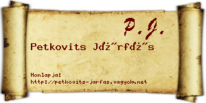Petkovits Járfás névjegykártya